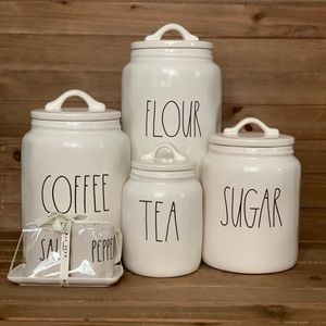 Rae Dunn Canister Set COFFEE TEA SUGAR FLOUR